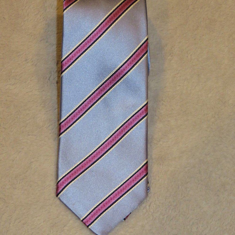 Dolcepunta Blue Striped Classic Wide Silk Tie